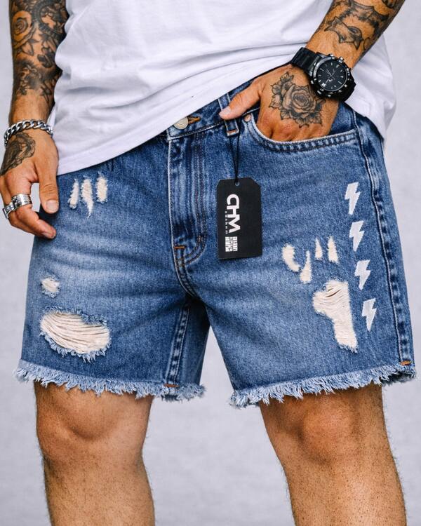 CVHM Jeans Bermuda Jeans Jogador Shorts Jeans Masculino RAIO 100% algodão CHM JEANS short jogador