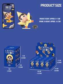 Bộ hộp bí ẩn POP MART CRYBABY Crying Moon, gồm 12 mẫu thông thường và 1 mẫu bí mật, tất cả đều lấy cảm hứng từ mặt trăng và không gian huyền ảo. Các mẫu bao gồm Ngôi sao nhảy múa, Trăng khuyết, Thỏ mặt trăng và Du khách vũ trụ. Mẫu bí mật là "Ngôi sao ước nguyện". Bộ sưu tập câu chuyện tinh tế này được thiết kế dành cho người hâm mộ CRYBABY, những người sưu tập hộp bí ẩn và những người yêu nghệ thuật, là món quà hoàn hảo cho sinh nhật và các ngày lễ. - Nhiều màu - Xem 5