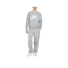 Sudadera Nike de cuello redondo, color liso, cálida y de manga larga para hombre, gris - Gris - Ver 3