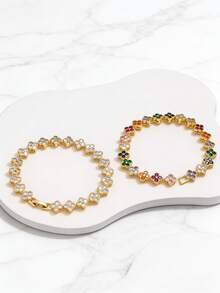 Fashionable Minimalist Stainless Steel Bracelet For Women, Suitable For All Seasons - Yellow Gold - View 3