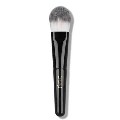Yves Saint Laurent Black Handle, Gold Logo, Gradient Gray-White Bristle Foundation Brush