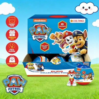  1PC Paw Patrol Official Licensed Paw Patrol Pups Collectibles Surprise Ball Random Blind Ball Chase Skye Rubble Rocky Party Collectibles Gift New Year Decor
