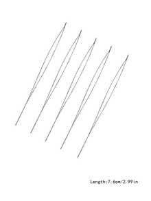 Set de 5 agujas curvas con cuentas, adecuadas para herramientas de fabricación de joyas DIY para principiantes, para pulseras y collares - Plateado - Ver 10
