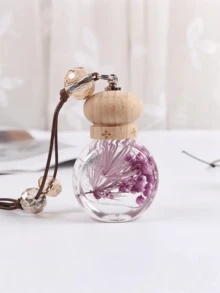 车载香氛吊坠 - 玻璃瓶内含永生花，可定制精油或香氛，优雅的悬挂式香薰，适用于汽车和家居 - 永生花車掛 - 查看 3