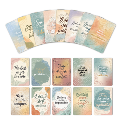 Artful Inspiration Card Set - 18PCS Watercolor & Floral Affirmation Cards With "Rise, Shine, Conquer", Desk Decor & Motivational Gift For Adults