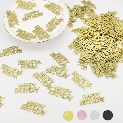 Happy Birthday Confetti,Glitter Birthday Table Scatter Confetti For Table Decors, Birthdays Party Decorations For DIY Crafts Party Supplies