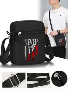 1pc/2pcs "Never Give Up" Motivational Slogan Print Baseball Cap And Crossbody Bag Set, Street Fashion Outdoor Sports Adjustable Unisex Cap And Shoulder Bag, Great Gift For Yourself Or Friends - Multicolor - View 4
