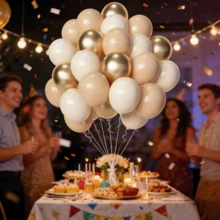 50pcs Vintage Apricot Gold Balloon Set, Suitable For Birthday, Wedding, New Year, Scene Decoration - Multicolor - View 3