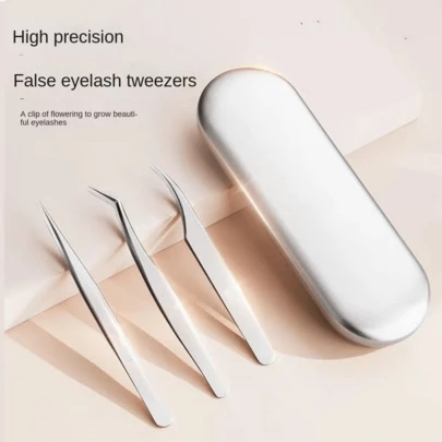 Eyelash Tweezers! Professional Eyelash Extension Golden Feather Clip, Stainless Steel Eyelash Tweezers For Beginners And Novices, Eyelash Extension Tweezers, Eyelash Curler, Makeup Tools