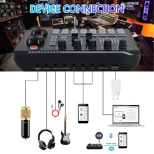 Upgraded F998 Sound Card Kit, Podcast Microphone Bundle, Condenser Mic With Live Sound Card Kit, Podcast Equipment Bundle With Voice Changer And Mixer Functions For PC Smartphone Studio Recording & Broadcasting - Gold Microphone + F998 Sound Card - View 10