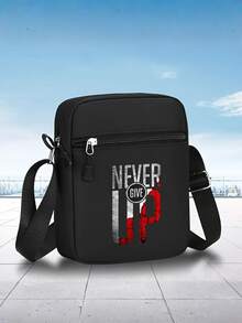 1pc/2pcs "Never Give Up" Motivational Slogan Print Baseball Cap And Crossbody Bag Set, Street Fashion Outdoor Sports Adjustable Unisex Cap And Shoulder Bag, Great Gift For Yourself Or Friends - Multicolor - View 6