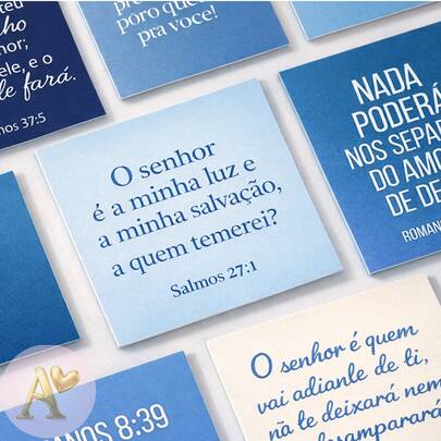 Kit Até 240 Mini Cartões Tons de Azul tamanho 4x5cm
