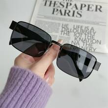 1副男女通用椭圆形/方形小框高品质个性化简约时尚眼镜，适合休闲、旅行、派对、海滩、日常佩戴 - 彩色 - 查看 9