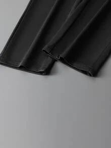 Quần tây nam ống xéo, thiết kế không cần thắt lưng, kiểu dáng trang trọng, phù hợp cho trang phục công sở nhẹ nhàng, các dịp thường ngày và công sở. Món quà lý tưởng cho bạn trai/chồng. - màu đen - Xem 5