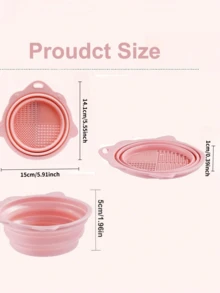 1pc Silicone Makeup Brush Cleaning Mat, Foldable Beauty Sponge Cleansing Pad And Scrubber, Portable Travel Makeup Brush Cleaner, Gift For Girls And Women - Multicolor - View 10