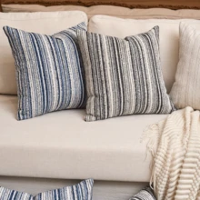 1 buc. Față de pernă pătrată cu textură bouclée decorativă de lux, potrivită pentru canapea, living, dormitor, casă la țară, poate fi folosită și ca și cadou, fără inserție de pernă - Albastru-Bej - Vizualizare 7