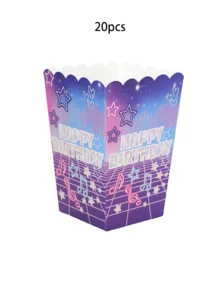 20 pezzi/40 pezzi/60 pezzi Contenitori per popcorn a tema K-pop con stelle, in colori rosa, blu e viola, secchi e ciotole per popcorn, perfetti per serate cinematografiche, compleanni, feste e carnevali - Multicolore - Visualizzare 8