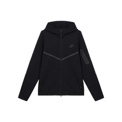  Chaqueta Nike Sportswear Tech Fleece WINDRUNNER con capucha, color liso, cómoda y elegante, para hombre, color negro