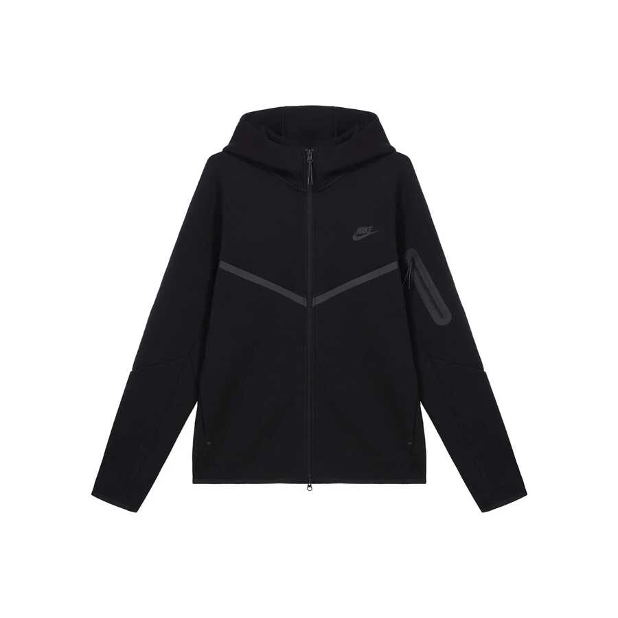 Nike Sportswear Tech Fleece WINDRUNNER風行者係列 連帽純色舒適時尚夾克外套 男款 黑色 - 黑色 - 查看 1