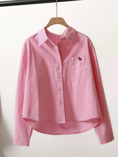 Women's Spring, Summer, Cute Fashion Casual Street School Vacation Blouse Pink