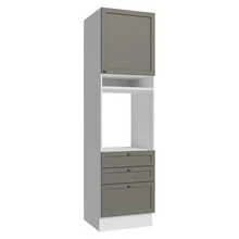 Mueble Para Horno Y Microondas Madesa Vik 60cm 3 Cajones BG - Blanco y Gris - Ver 12