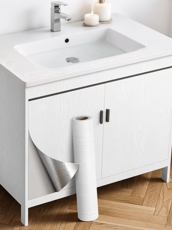 White Wood Grain Contact Paper, Self-Adhesive Wallpaper Peel And Stick Removable Decorative Wall Covering Vinyl Film For Shelf Liner Furniture Kitchen Cabinet Bathroom Countertop Drawer