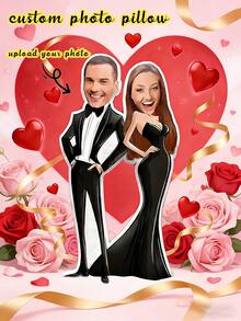 Customizable Cute Teddy Bear Pillow, Soft And Adorable, Ideal For Couples, Versatile Home Decor, Unique Gift For Occasions Like Christmas, Halloween. Suitable For Decorating Sofa, Living Room, Car. Father's Day, Mother's Day, Halloween, Christmas, Christmas Eve, Valentine's Day, Home Textile, Creates Cozy Christmas Atmosphere, Breathable, Lightweight, Soft. - Upload Pictures to Customize Pillows - View 7