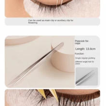 Eyelash Tweezers! Professional Eyelash Extension Stainless Steel Feather Clip Tweezers For Beginners, Eyelash Extension Tweezers, Eyelash Curler, Makeup Tools - C-Silver - View 6