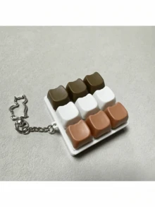 Cat Shaped Keychain Stress Relief Finger Toy, Mechanical Keyboard Switch Tester, Keychain, Desktop Decor, Phone Charm, Creative Novelty Anti-Anxiety Fidget Toy, Phone Accessory - Multicolor - View 23