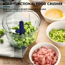 SOKANY 手动食物切碎器、香料研磨器 - 多功能蒜蓉压榨器、蔬菜切片器和绞肉器，不锈钢刀片，耐用ABS塑料容器，易于清洁。是居家切碎各种食物的理想之选。厨房必备工具，无需用电。 - 藍色 - 查看 6