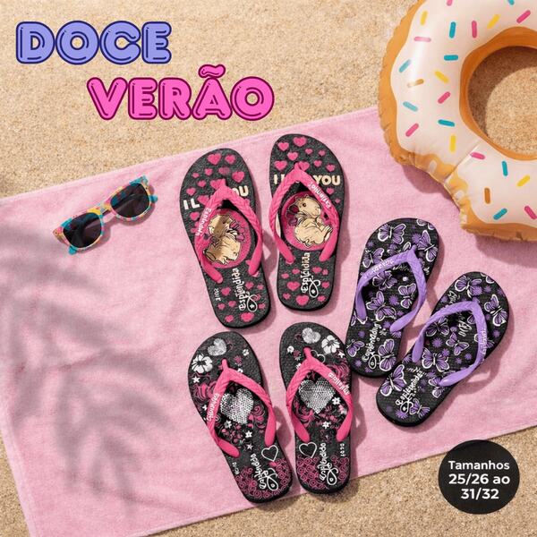 Chinelo Infantil Menina Tira Trançada Estampado Borboleta Coração Moda Blogueirinha Verão