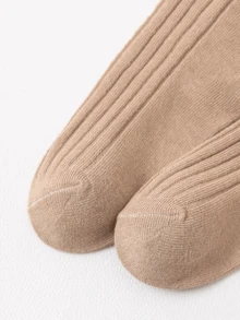 4 pares de calcetines de rayas hasta la rodilla, calcetines de estilo escolar minimalista y versátil para niños - Multicolor - Ver 8