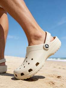 Crocs Classic Clog Sandals, Lightweight Unisex Beach, Walking, Outdoor, Casual Shoes For Office Commute, 10001-2Y2 - Bone White - View 2
