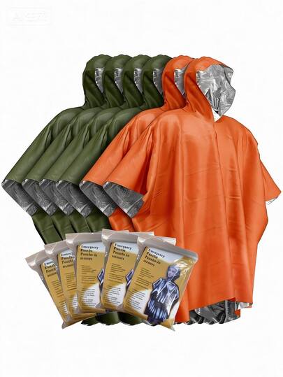3pcs Emergency Survival Blankets, PE Film Double-Sided Insulation Rain Ponchos, Insulation Emergency Blankets, Reflective Design For Enhanced Visibility, Outdoor Camping Survival Gear, Car Emergency Blankets, Travel Essential