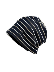 1顶条纹宽松针织帽，休闲简约风格，轻盈透气设计，多种颜色可选，均码，适合大多数女性和青少年，适合日常佩戴、街头穿搭、旅行和通勤，四季皆宜的时尚头饰。 - A - 查看 14