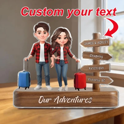 Custom Name Anniversary Gift For Couple,Personalized Couple Keepsake,Couple Hugging Kissing Anniversary Date,Personalized Acrylic Block Plaque,Sentimental Gift For Her,Gift For Him.