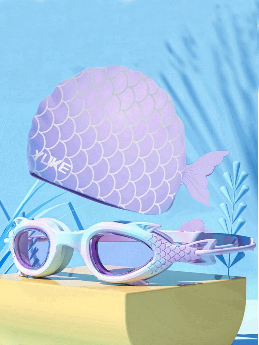 1pc/2pcsYouth Silicone Swim Goggles & Cap – Anti-Fog, Leakproof, Comfort-Fit For Boys And Girls, Ideal For Water Sports - Multicolor - View 1