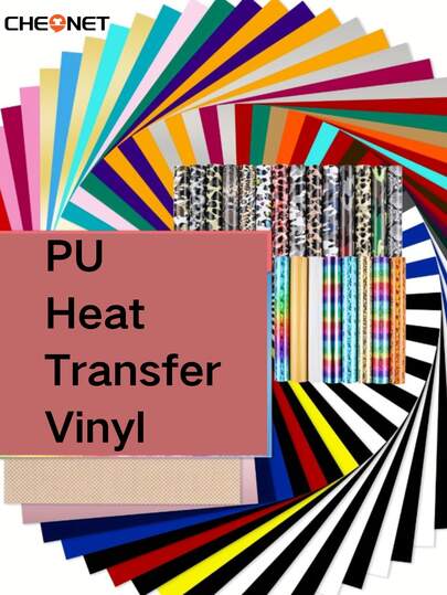CHEONET-12" X 10"PU Heat Transfer Vinyl, Iron-On Vinyl For DIY T-Shirt Pillows, And DIY Crafts, Assorted Colors For All Cutter Machine Or Heat Press Machine,Valentine Day Gift