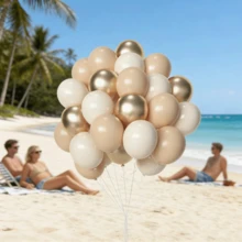 50pcs Vintage Apricot Gold Balloon Set, Suitable For Birthday, Wedding, New Year, Scene Decoration - Multicolor - View 6