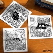 GDTME 我的小黑猫：成人及青少年趣味涂色书，简约大胆，是复活节、母亲节、父亲节、婚礼季和生日的完美礼物。可爱的图案有助于缓解压力，非常适合喜欢涂色的朋友和返校季的氛围（舒适区涂色书）。妈妈礼物、韩流、学校、涂色书、文具、复活节礼物、房间装饰、学习用品、办公用品、礼品、派对礼品袋填充物、玩具、2026毕业派对用品 - 可愛的小黑貓2 - 查看 8