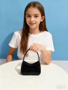 Fashionable Girl's Handbag, New Crescent Moon Bag, Little Girl's Small Bag, Princess Bag, Girls' Coin Purse, Mini Bag, Super Cute Handbag, Christmas Gift, Birthday Gift, Candy Bag, Lipstick Bag, Personalized Small Bag, Street Snack Bag, Accessory Small Bag, Bag, Runway Bag In Gold, Silver, White - Multicolor - View 5