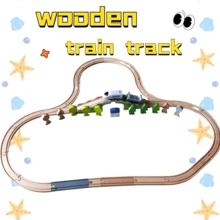 1 Box, Wooden Train Track, Solid Wood, Wooden Track For Kids,Expansion Set, Wooden House And Trees, Wooden Train Track Pieces - Expand Creativity, Wooden Train Tracks Accessories Expansion Pack Fits , Birthday Gift For Boys Girls Toddler Kids,For 3-7 Years Old Toddlers & Kids - Wooden Track - View 6