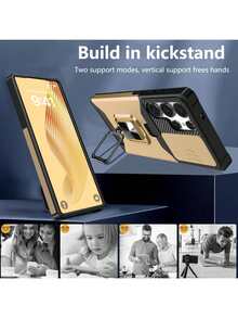 Compatible With IPhone 16 Pro Max/15 Pro Max/14 Pro Max/13 Pro Max/12 Pro Max/11 Pro Max/XS Max/7/8 Plus Phone Case With Card Slot + 360° Rotating Stand Military-Grade Drop Protection Phone Case + Ring Holder Series + Premium Craftsmanship + Full Phone Case Set, Compatible With Samsung S25U/S22/23/24+, Note 11/12 Pro - Gold - View 3