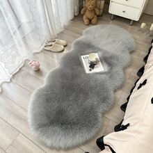 1pc Solid Color Asymmetrical Faux Fur Rug, Cozy Decor For Kids Room, Living Room Small Carpet, Bedroom Rug, Home Decor, Outdoor Carpet, Washable - Multicolor - View 3