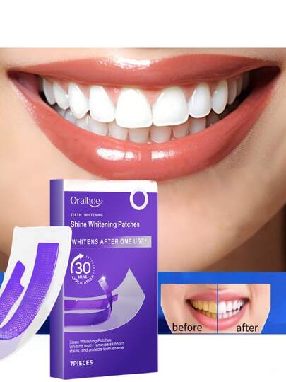 oralhoe 7pcs Teeth Cleaning Patches For Sensitive Teeth - Gentle Whitening Strips With Quick Visible Results, Easy To Use For Daily Oral Care At Home,Gifts For Men And Women Suitable For Valentine's Day, New Year's Day, Birthdays, Weddings, And Parties,Toothbrush,Makeup,Travel Essential,Quick Ship Items,Free Shipping