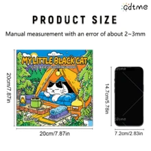 GDTME 我的小黑猫：成人及青少年趣味涂色书，简约大胆，是复活节、母亲节、父亲节、婚礼季和生日的完美礼物。可爱的图案有助于缓解压力，非常适合喜欢涂色的朋友和返校季的氛围（舒适区涂色书）。妈妈礼物、韩流、学校、涂色书、文具、复活节礼物、房间装饰、学习用品、办公用品、礼品、派对礼品袋填充物、玩具、2026毕业派对用品 - 可愛的小黑貓2 - 查看 4
