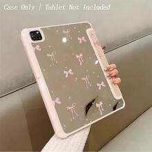 1个粉色蝴蝶结星星图案平板保护套 - 闪亮简约甜美风格，三折支架防震保护套，带笔槽，适用于iPad、iPad Air 13(M3 2025)、iPad Air 11(M3 2025)、iPad 11(A16 2025)，支持自动唤醒/睡眠功能 - 彩色 - 查看 7