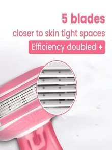 Gilete Rosa Para Mulheres Ideal para Viajem Com Caixinha Para Guardar Remove os Pelos Suavemente - Padrão - Visão 4