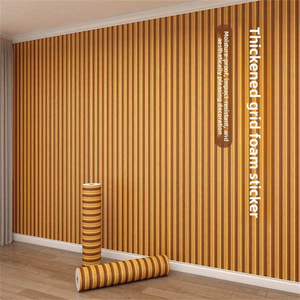 1 Roll, 3D Striped Self-Adhesive Wall Paper, Self-Adhesive Contact Paper, Removable, Waterproof And Oil-Proof Vinyl Wallpaper, Texture Suitable For Shelf Liners, Cabinets, Bedrooms, Decorative Stickers, Peeling Wall Panels, Home Wallpapers, Room Decoration Wallpaper