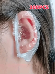 100pcs/Pack Disposable Plastic Waterproof Ear Covers, Shower, Salon Hair Dye Ear Covers - Multicolor - View 8